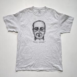 Y2K Duly Noted Weird Humor T-Shirt Heather Grey / Size Large / Bald Guy